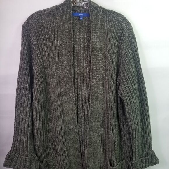 Apt 9 Velour Gray Knit Sweater. Size L. - Picture 7 of 9